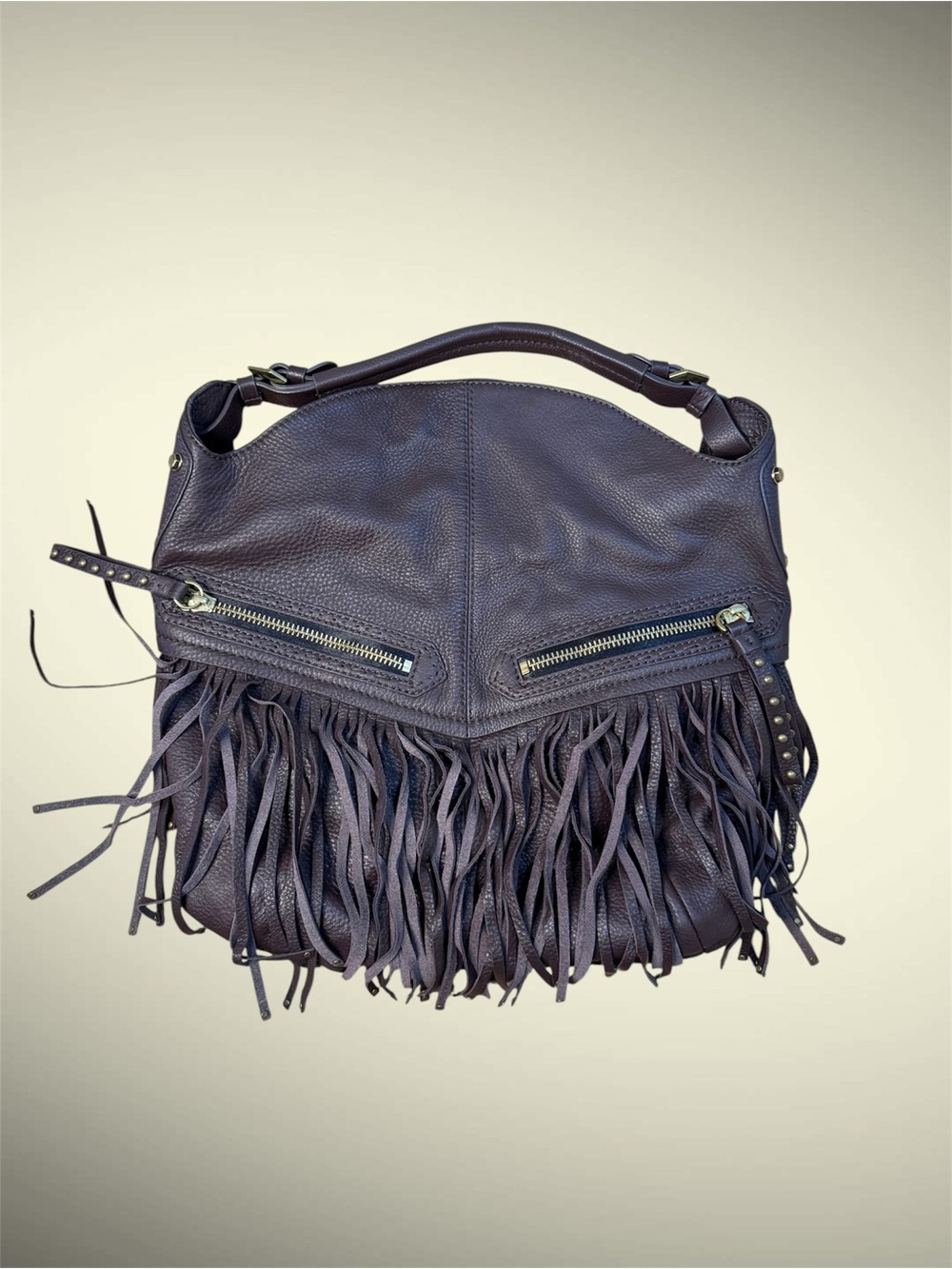 New OrYany Bristol Hobo Fringed 100% Genuine Leather Bag in Dark Brown